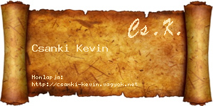 Csanki Kevin névjegykártya